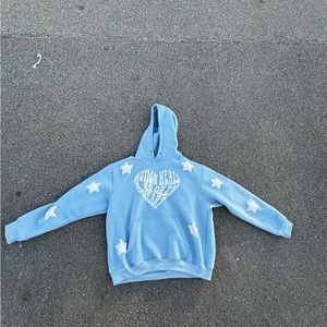 “Motion heals a broken heart” puff print cropped heavyweight oversized hoodie